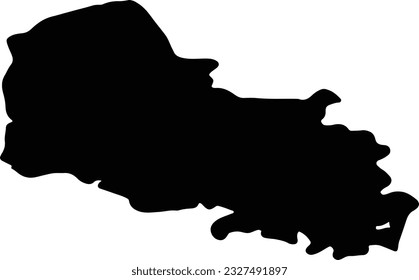 Silhouette map of Pas-de-Calais France with transparent background.