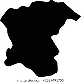 Silhouette map of Pescara Italy with transparent background.