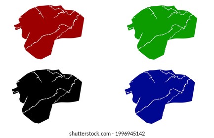 silhouette map of Peshawar city in Pakistan