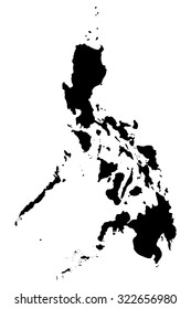 Silhouette map of Philippines, Asia