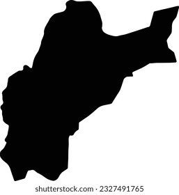 Silhouette map of Pita Guinea with transparent background.