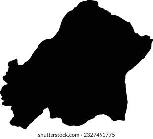 Silhouette map of Plateaux Republic of the Congo with transparent background.