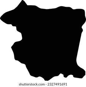 Silhouette map of Pordenone Italy with transparent background.