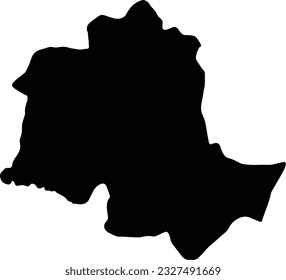 Silhouette map of Potaro-Siparuni Guyana with transparent background.