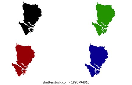silhouette map of mnögovi Province in Mongolia