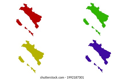 silhouette map of the province of West Sumatra in Indonesia