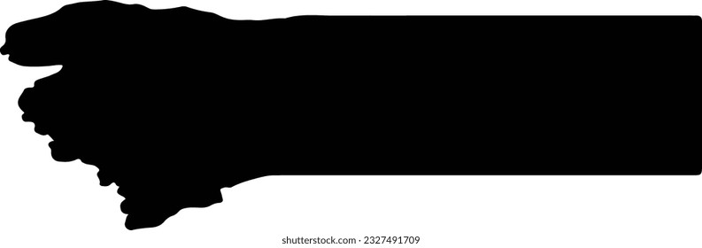 Silhouette map of Qeqqata Kommunia Greenland with transparent background.