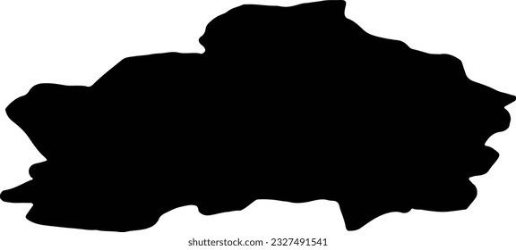 Silhouette map of Rapla Estonia with transparent background.
