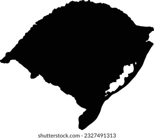 Silhouette map of Rio Grande do Sul Brazil with transparent background.