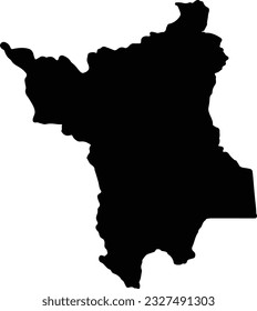 Silhouette map of Roraima Brazil with transparent background.