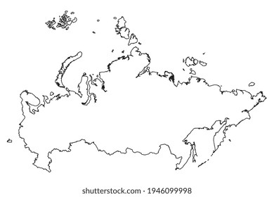 Silhouette Karte von Russland Vektorgrafik