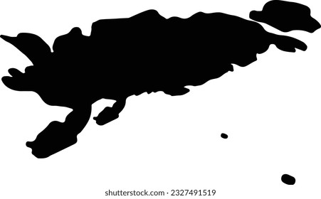 Silhouette map of Saare Estonia with transparent background.