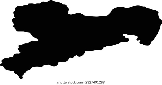 Silhouette map of Sachsen Germany with transparent background.