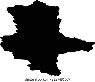 Silhouette map of Sachsen-Anhalt Germany with transparent background.