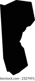 Silhouette map of Saint James Barbados with transparent background.