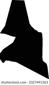 Silhouette map of Saint John Dominica with transparent background.