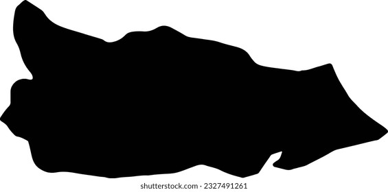 Silhouette map of Saint Thomas Jamaica with transparent background.