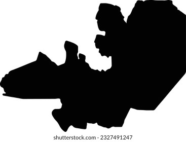 Silhouette map of Salta Argentina with transparent background.