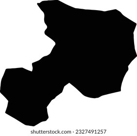 Silhouette map of Salyan Azerbaijan with transparent background.