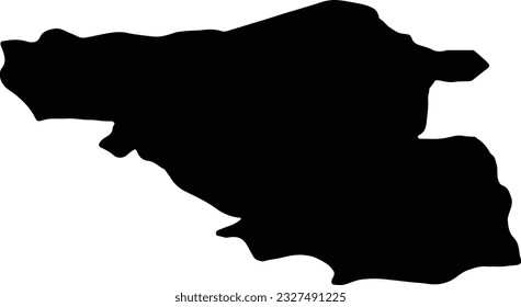 Silhouette map of Samtskhe-Javakheti Georgia with transparent background.