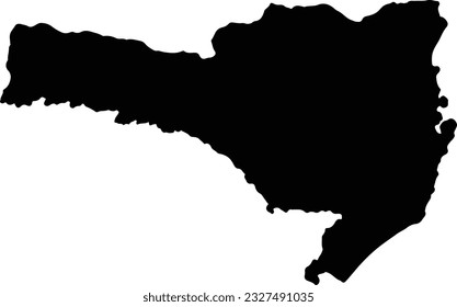 Silhouette map of Santa Catarina Brazil with transparent background.