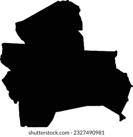 Silhouette map of Santa Cruz Bolivia with transparent background.