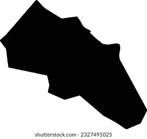 Silhouette map of Santa Cruz Cape Verde with transparent background.