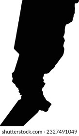Silhouette map of Santa Fe Argentina with transparent background.