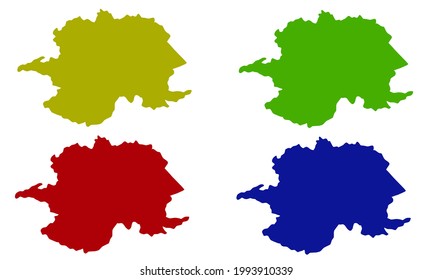 silhouette map of Saransk city in Russia
