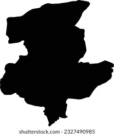 Silhouette map of Sari Pul Afghanistan with transparent background.