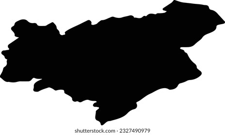 Silhouette map of Scottish Borders United Kingdom with transparent background.