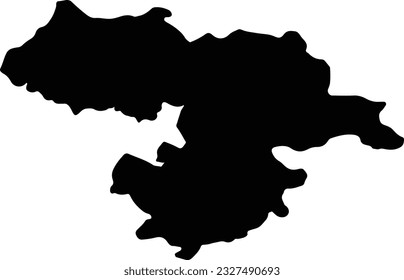 Silhouette map of Sofia Bulgaria with transparent background.