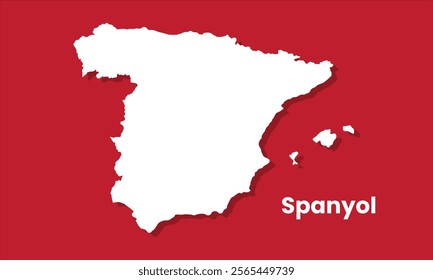 Silhouette map of the Spain