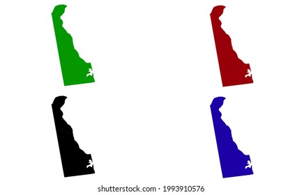 mapa de siluetas del estado de Delaware en los estados unidos