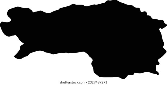 Mapa de silueta de Steiermark Austria con fondo transparente.