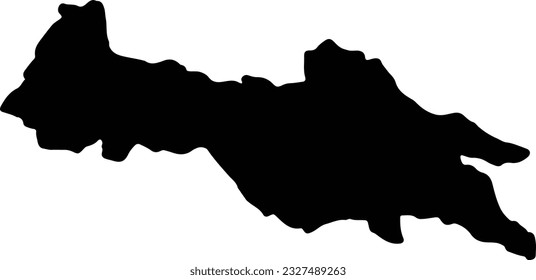 Silhouette map of Sucumbios Ecuador with transparent background.