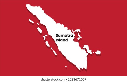 Mapa da silhueta da ilha de Sumatra, Indonésia