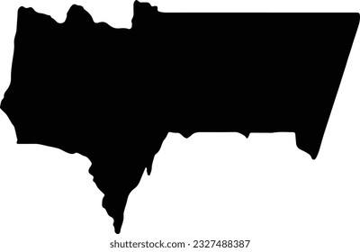 Silhouette map of Tarija Bolivia with transparent background.