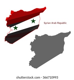 Silhouette map of the territory of the Syrian Arab Republic