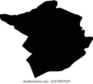 Silhouette Karte von Tlemcen Algerien mit transparentem Hintergrund.