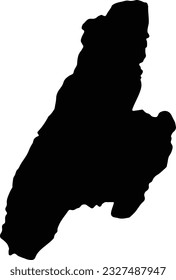 Silhouette map of Tolima Colombia with transparent background.