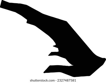 Silhouette map of Trieste Italy with transparent background.