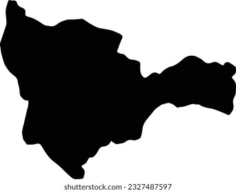 Silhouette map of Tuy Burkina Faso with transparent background.