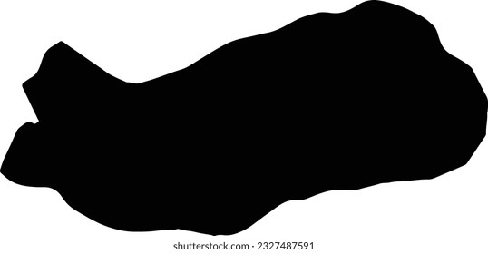 Silhouette map of Upper River Gambia with transparent background.