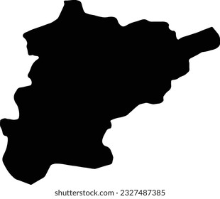 Silhouette map of Uri Switzerland with transparent background.