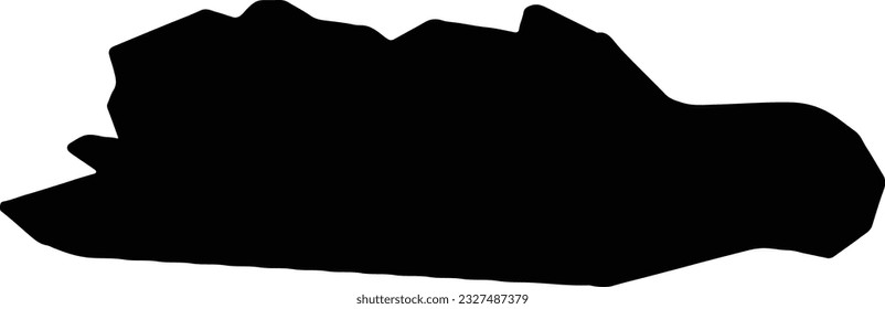 Silhouette map of Vale of Glamorgan United Kingdom with transparent background.