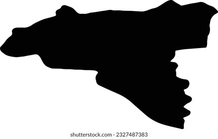 Silhouette map of Valga Estonia with transparent background.