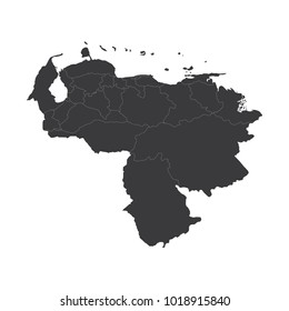 Silhouette map Venezuela, South America.