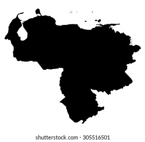 Silhouette map Venezuela, South America