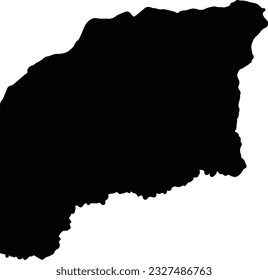 Silhouette map of Vichada Colombia with transparent background.